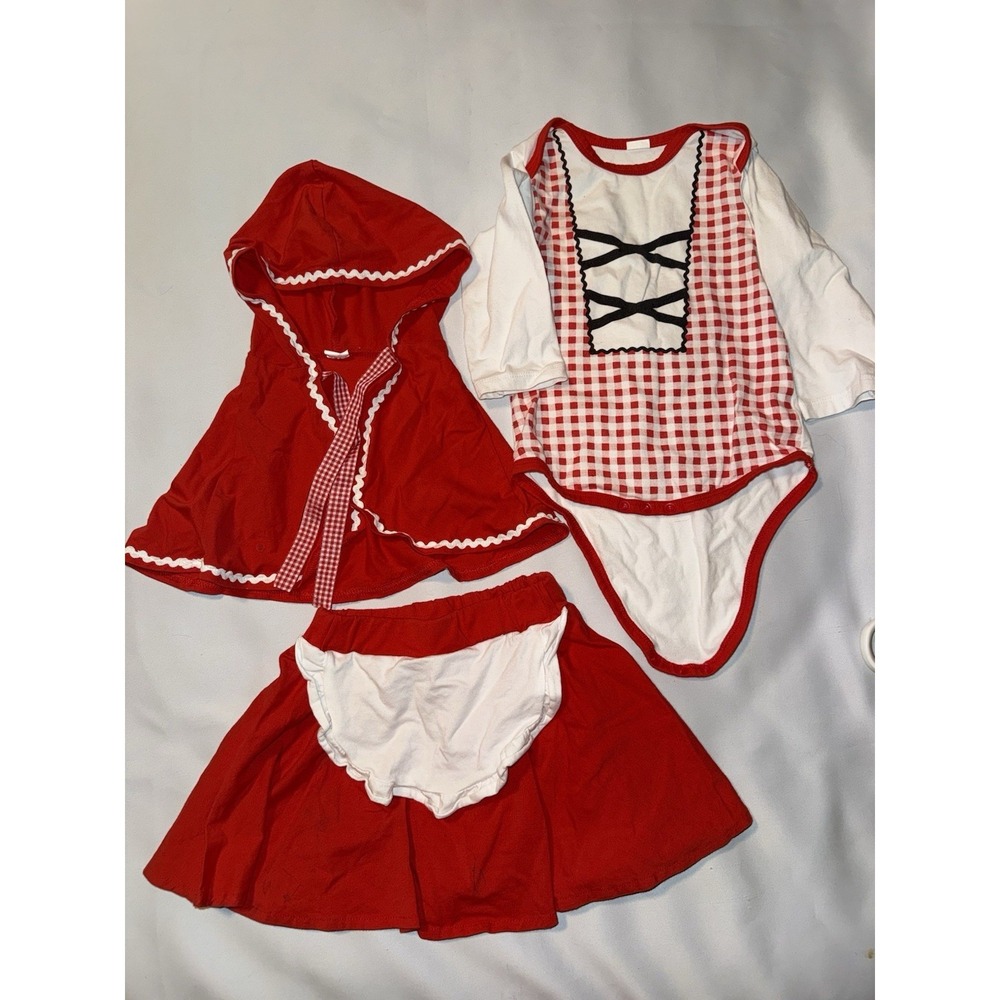 Little Red Riding Hood Toddler Halloween Costume Cape Skirt One Piece 18-24 M